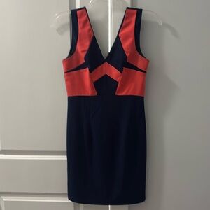 5/48 Brand Saks Off 5th navy coral dress